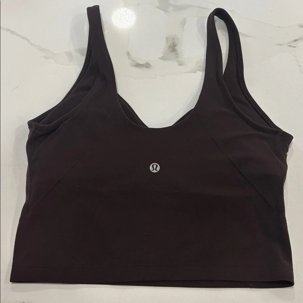Lululemon Size 6 French Press Brown Crop Align Tank - Picture 2 of 2